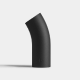 A black pole bending to the left against a white background.