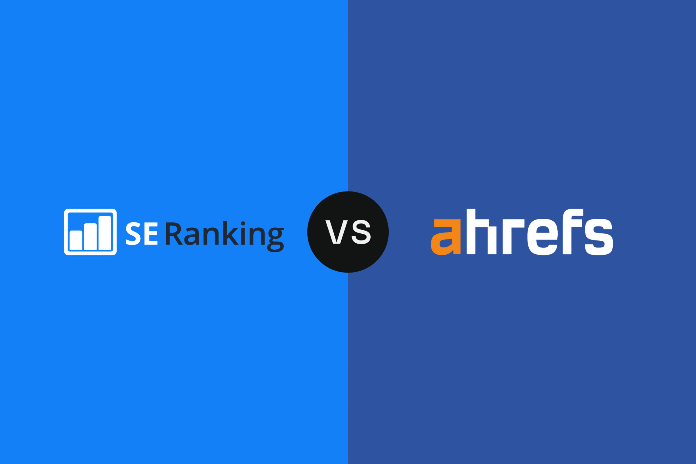 An image showing the SE Ranking and Ahrefs logo against each other using the word "vs"